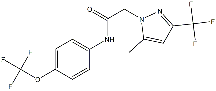2-[5-methyl-3-(trifluoromethyl)-1H-pyrazol-1-yl]-N-[4-(trifluoromethoxy)phenyl]acetamide,,结构式