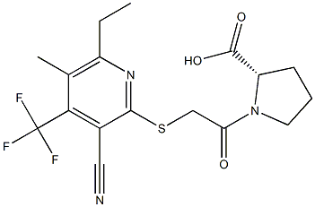 1-({[3-cyano-6-ethyl-5-methyl-4-(trifluoromethyl)-2-pyridinyl]sulfanyl}acetyl)proline|