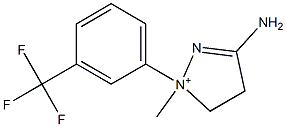 3-amino-1-methyl-1-[3-(trifluoromethyl)phenyl]-4,5-dihydro-1H-pyrazol-1-ium,,结构式