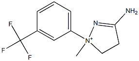 3-amino-1-methyl-1-[3-(trifluoromethyl)phenyl]-4,5-dihydro-1H-pyrazol-1-ium 化学構造式