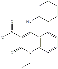 4-(cyclohexylamino)-1-ethyl-3-nitro-2(1H)-quinolinone Structure