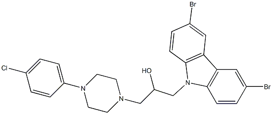 1-[4-(4-chlorophenyl)piperazin-1-yl]-3-(3,6-dibromo-9H-carbazol-9-yl)propan-2-ol 结构式