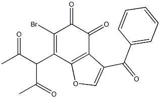 7-(1-acetyl-2-oxopropyl)-3-benzoyl-6-bromo-1-benzofuran-4,5-dione Structure