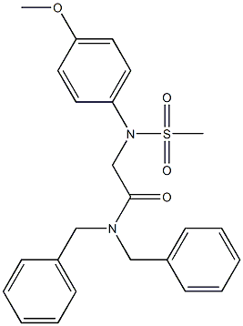 N,N-dibenzyl-2-[4-methoxy(methylsulfonyl)anilino]acetamide Structure