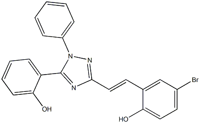 4-bromo-2-{2-[5-(2-hydroxyphenyl)-1-phenyl-1H-1,2,4-triazol-3-yl]vinyl}phenol Struktur