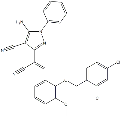  5-amino-3-(1-cyano-2-{2-[(2,4-dichlorobenzyl)oxy]-3-methoxyphenyl}vinyl)-1-phenyl-1H-pyrazole-4-carbonitrile