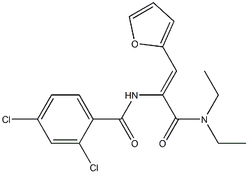 2,4-dichloro-N-[1-[(diethylamino)carbonyl]-2-(2-furyl)vinyl]benzamide Struktur