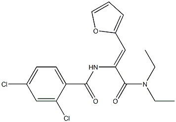 2,4-dichloro-N-[1-[(diethylamino)carbonyl]-2-(2-furyl)vinyl]benzamide,,结构式