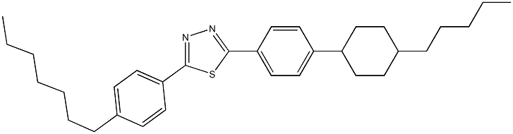 2-(4-heptylphenyl)-5-[4-(4-pentylcyclohexyl)phenyl]-1,3,4-thiadiazole,,结构式