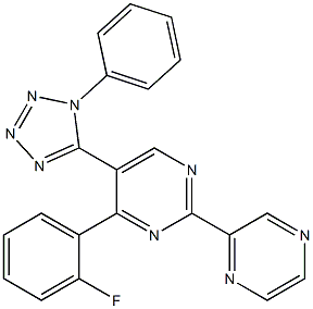 4-(2-fluorophenyl)-5-(1-phenyl-1H-tetraazol-5-yl)-2-(2-pyrazinyl)pyrimidine Structure