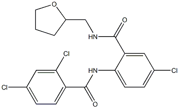2,4-dichloro-N-(4-chloro-2-{[(tetrahydro-2-furanylmethyl)amino]carbonyl}phenyl)benzamide Struktur