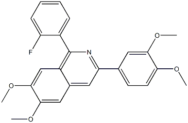 3-(3,4-dimethoxyphenyl)-1-(2-fluorophenyl)-6,7-dimethoxyisoquinoline,,结构式