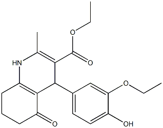 ethyl 4-[3-(ethyloxy)-4-hydroxyphenyl]-2-methyl-5-oxo-1,4,5,6,7,8-hexahydroquinoline-3-carboxylate