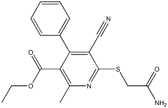  ethyl 6-[(2-amino-2-oxoethyl)sulfanyl]-5-cyano-2-methyl-4-phenylnicotinate