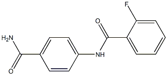 N-[4-(aminocarbonyl)phenyl]-2-fluorobenzamide,,结构式