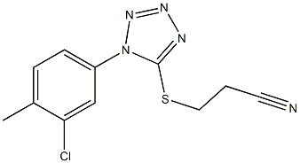 3-{[1-(3-chloro-4-methylphenyl)-1H-tetraazol-5-yl]sulfanyl}propanenitrile 结构式