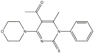 1-[6-methyl-4-(4-morpholinyl)-1-phenyl-2-thioxo-1,2-dihydro-5-pyrimidinyl]ethanone,,结构式