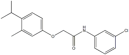 N-(3-chlorophenyl)-2-(4-isopropyl-3-methylphenoxy)acetamide,,结构式