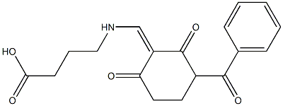 4-{[(3-benzoyl-2,6-dioxocyclohexylidene)methyl]amino}butanoic acid Structure