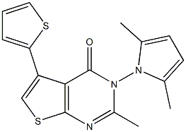 3-(2,5-dimethyl-1H-pyrrol-1-yl)-2-methyl-5-(2-thienyl)thieno[2,3-d]pyrimidin-4(3H)-one Structure