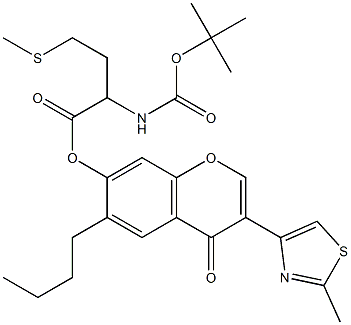 6-butyl-3-(2-methyl-1,3-thiazol-4-yl)-4-oxo-4H-chromen-7-yl 2-[(tert-butoxycarbonyl)amino]-4-(methylsulfanyl)butanoate,,结构式
