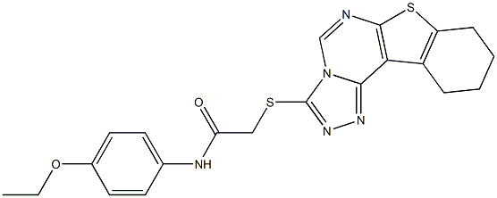 N-[4-(ethyloxy)phenyl]-2-(8,9,10,11-tetrahydro[1]benzothieno[3,2-e][1,2,4]triazolo[4,3-c]pyrimidin-3-ylsulfanyl)acetamide 结构式