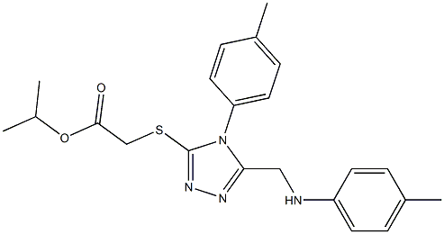 isopropyl {[4-(4-methylphenyl)-5-(4-toluidinomethyl)-4H-1,2,4-triazol-3-yl]sulfanyl}acetate 结构式