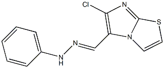 6-chloroimidazo[2,1-b][1,3]thiazole-5-carbaldehyde phenylhydrazone 化学構造式