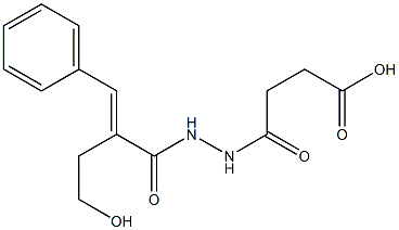 4-{2-[2-(2-hydroxyethyl)-3-phenylacryloyl]hydrazino}-4-oxobutanoic acid Struktur