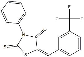 3-phenyl-2-thioxo-5-[3-(trifluoromethyl)benzylidene]-1,3-thiazolidin-4-one,,结构式