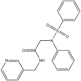 2-[phenyl(phenylsulfonyl)amino]-N-(pyridin-3-ylmethyl)acetamide Struktur