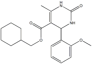 cyclohexylmethyl 4-(2-methoxyphenyl)-6-methyl-2-oxo-1,2,3,4-tetrahydro-5-pyrimidinecarboxylate 结构式