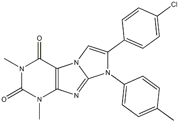 7-(4-chlorophenyl)-1,3-dimethyl-8-(4-methylphenyl)-1H-imidazo[2,1-f]purine-2,4(3H,8H)-dione Structure