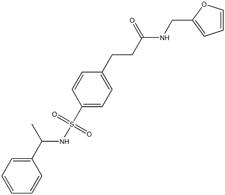 N-(2-furylmethyl)-3-(4-{[(1-phenylethyl)amino]sulfonyl}phenyl)propanamide Struktur