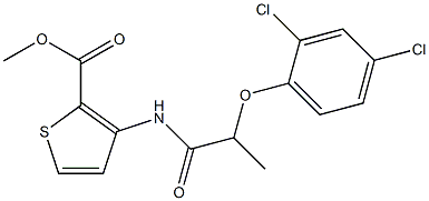 methyl 3-{[2-(2,4-dichlorophenoxy)propanoyl]amino}-2-thiophenecarboxylate,,结构式