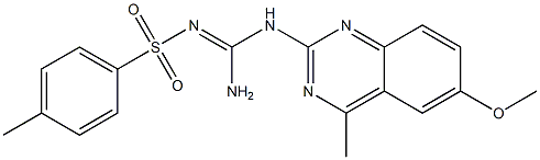 N-{amino[(6-methoxy-4-methyl-2-quinazolinyl)amino]methylene}-4-methylbenzenesulfonamide 化学構造式