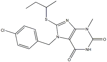 7-[(4-chlorophenyl)methyl]-3-methyl-8-[(1-methylpropyl)sulfanyl]-3,7-dihydro-1H-purine-2,6-dione