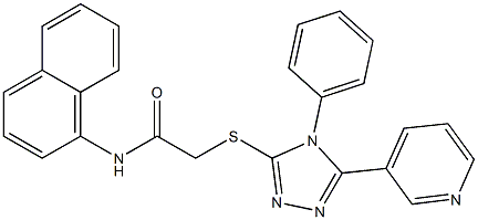 N-naphthalen-1-yl-2-[(4-phenyl-5-pyridin-3-yl-4H-1,2,4-triazol-3-yl)sulfanyl]acetamide 结构式