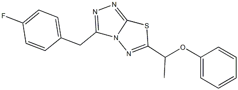 1-[3-(4-fluorobenzyl)[1,2,4]triazolo[3,4-b][1,3,4]thiadiazol-6-yl]ethyl phenyl ether Structure