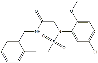 2-[5-chloro-2-methoxy(methylsulfonyl)anilino]-N-(2-methylbenzyl)acetamide,,结构式
