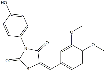 5-(3,4-dimethoxybenzylidene)-3-(4-hydroxyphenyl)-1,3-thiazolidine-2,4-dione 结构式