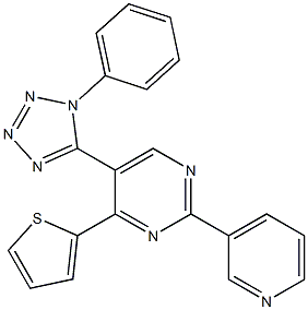 5-(1-phenyl-1H-tetraazol-5-yl)-2-(3-pyridinyl)-4-(2-thienyl)pyrimidine Struktur