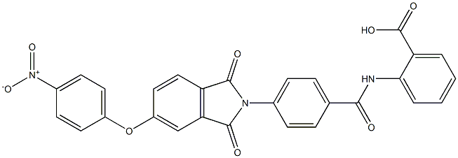 2-{[4-(5-{4-nitrophenoxy}-1,3-dioxo-1,3-dihydro-2H-isoindol-2-yl)benzoyl]amino}benzoic acid Structure