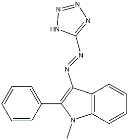 1-methyl-2-phenyl-3-(1H-tetraazol-5-yldiazenyl)-1H-indole,,结构式