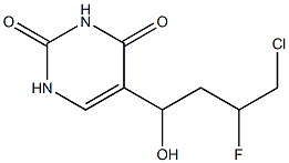 5-(4-chloro-3-fluoro-1-hydroxybutyl)-2,4(1H,3H)-pyrimidinedione,,结构式