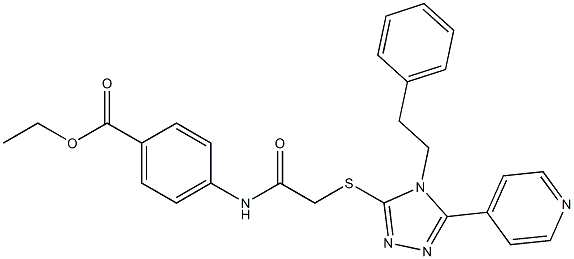 ethyl 4-[({[4-(2-phenylethyl)-5-(4-pyridinyl)-4H-1,2,4-triazol-3-yl]sulfanyl}acetyl)amino]benzoate Structure