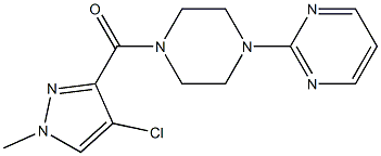 2-{4-[(4-chloro-1-methyl-1H-pyrazol-3-yl)carbonyl]-1-piperazinyl}pyrimidine 结构式