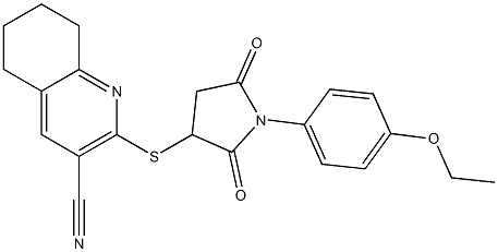  2-{[1-(4-ethoxyphenyl)-2,5-dioxo-3-pyrrolidinyl]sulfanyl}-5,6,7,8-tetrahydro-3-quinolinecarbonitrile