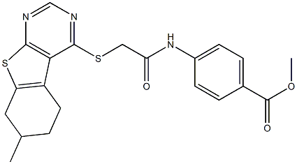  methyl 4-({[(7-methyl-5,6,7,8-tetrahydro[1]benzothieno[2,3-d]pyrimidin-4-yl)sulfanyl]acetyl}amino)benzoate