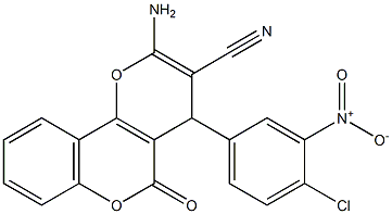 2-amino-4-{4-chloro-3-nitrophenyl}-5-oxo-4H,5H-pyrano[3,2-c]chromene-3-carbonitrile